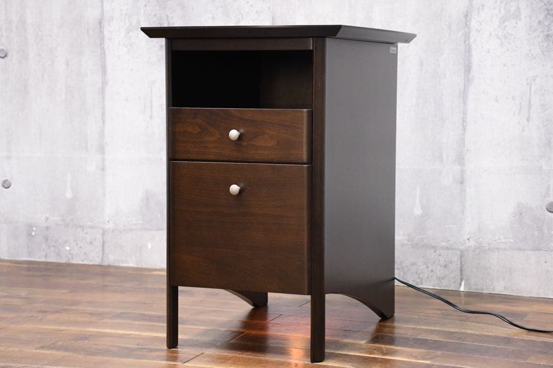 EFK1 カリモク ディレトーレ ナイトテーブル 照明付き 2段ドロワー