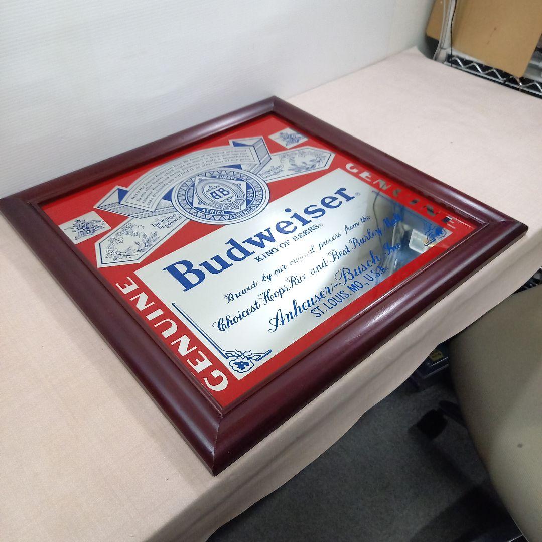 バドワイザー Budweiser パブミラー レトロ 59cm角