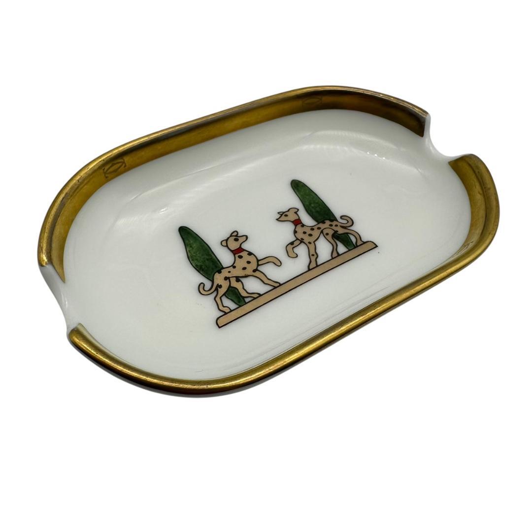 Cartier 小物入れ トレイ 陶器製 アッシュトレイ ドッグモチーフ
