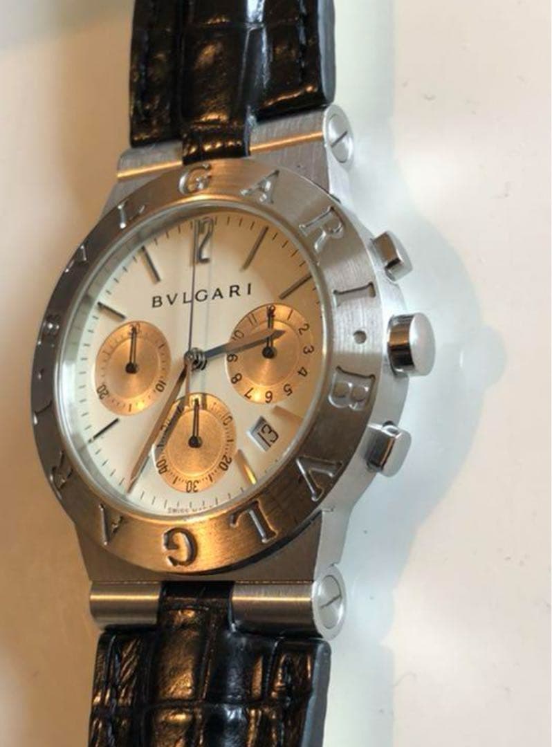 ブルガリ　腕時計　クロコダイル本革　ラバーベルト付