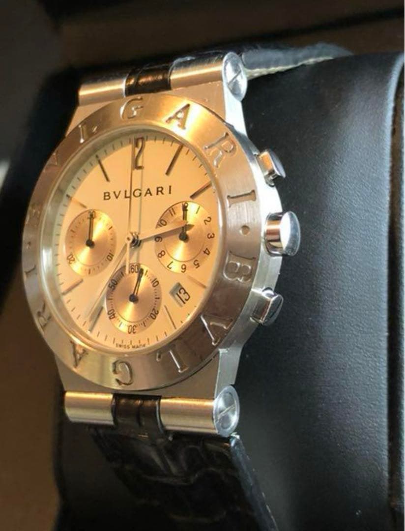 ブルガリ　腕時計　クロコダイル本革　ラバーベルト付