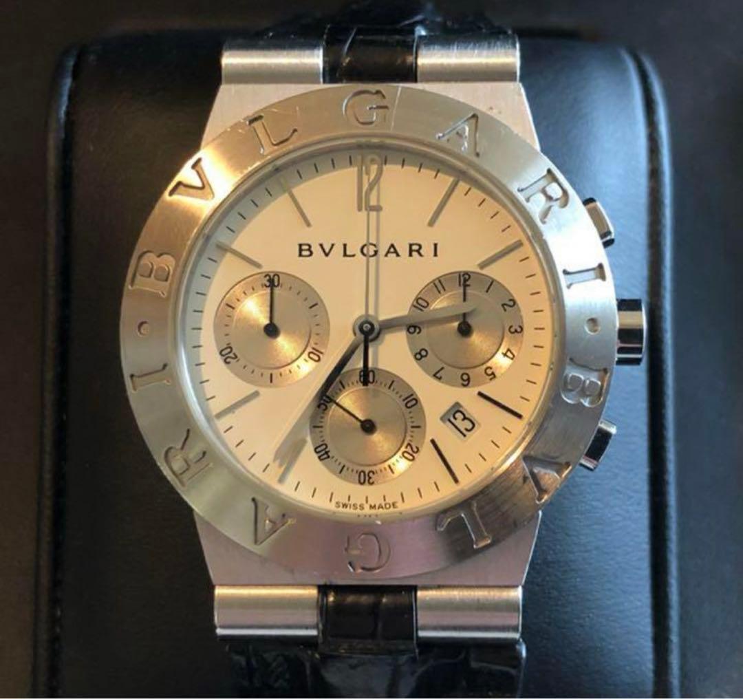 ブルガリ　腕時計　クロコダイル本革　ラバーベルト付