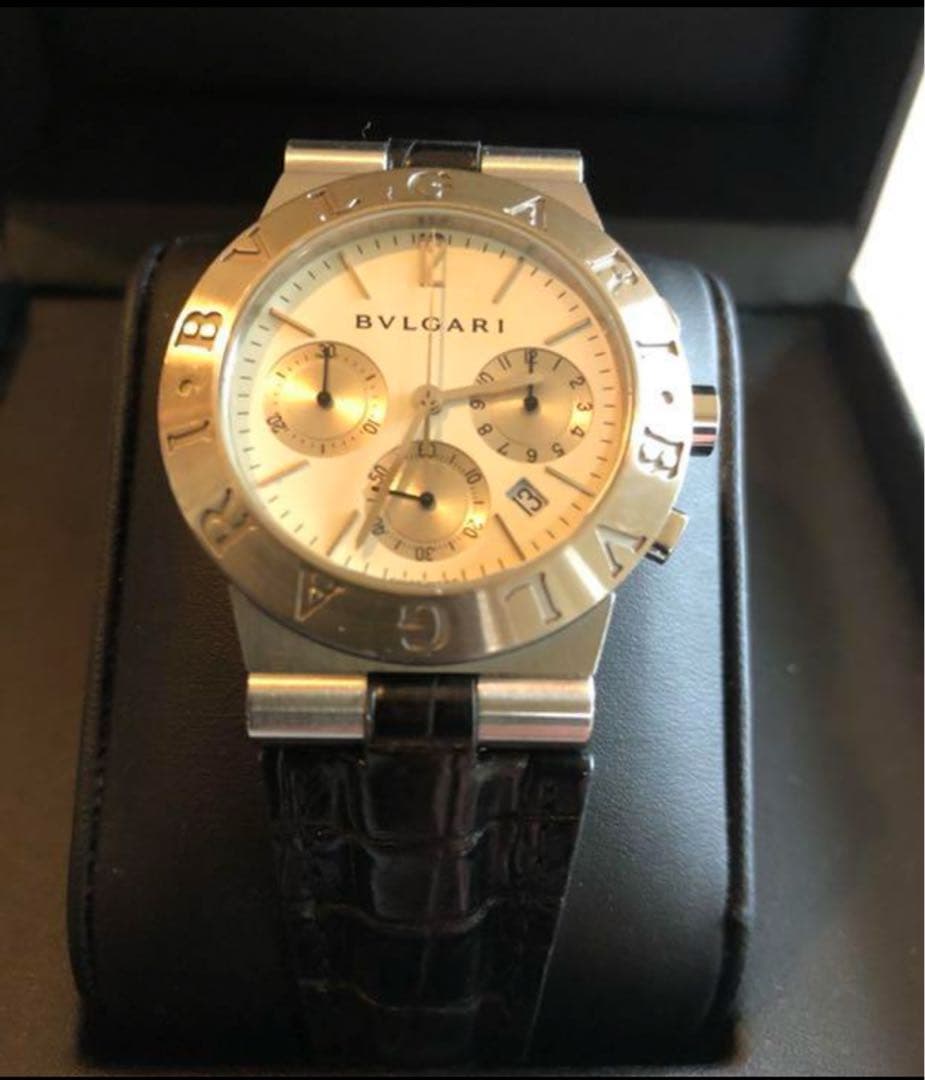 ブルガリ　腕時計　クロコダイル本革　ラバーベルト付