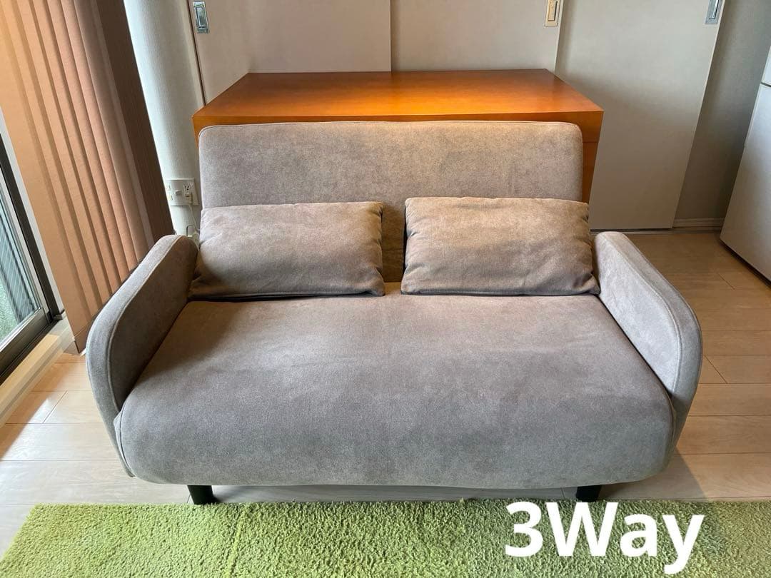 3Wayファブリック2人掛けソファベッド