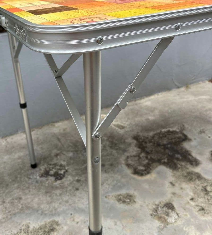 Coleman ナチュラルモザイクリビングテーブル 140cm 3つ折り収納