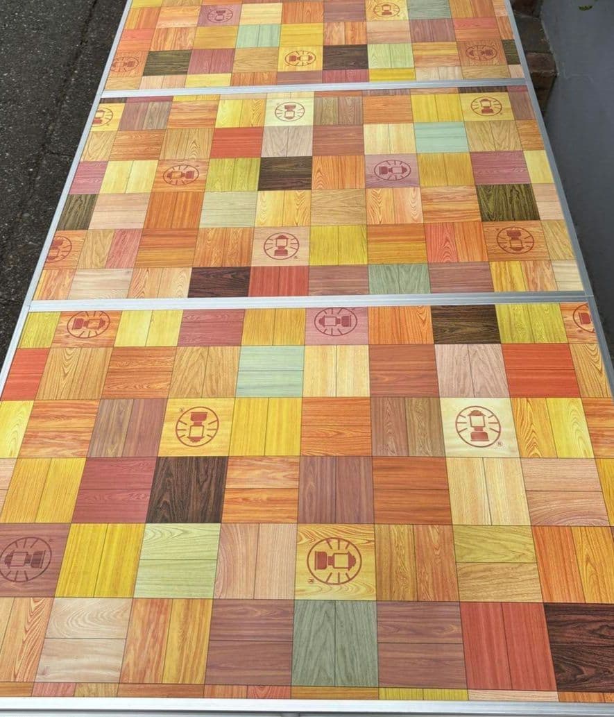 Coleman ナチュラルモザイクリビングテーブル 140cm 3つ折り収納