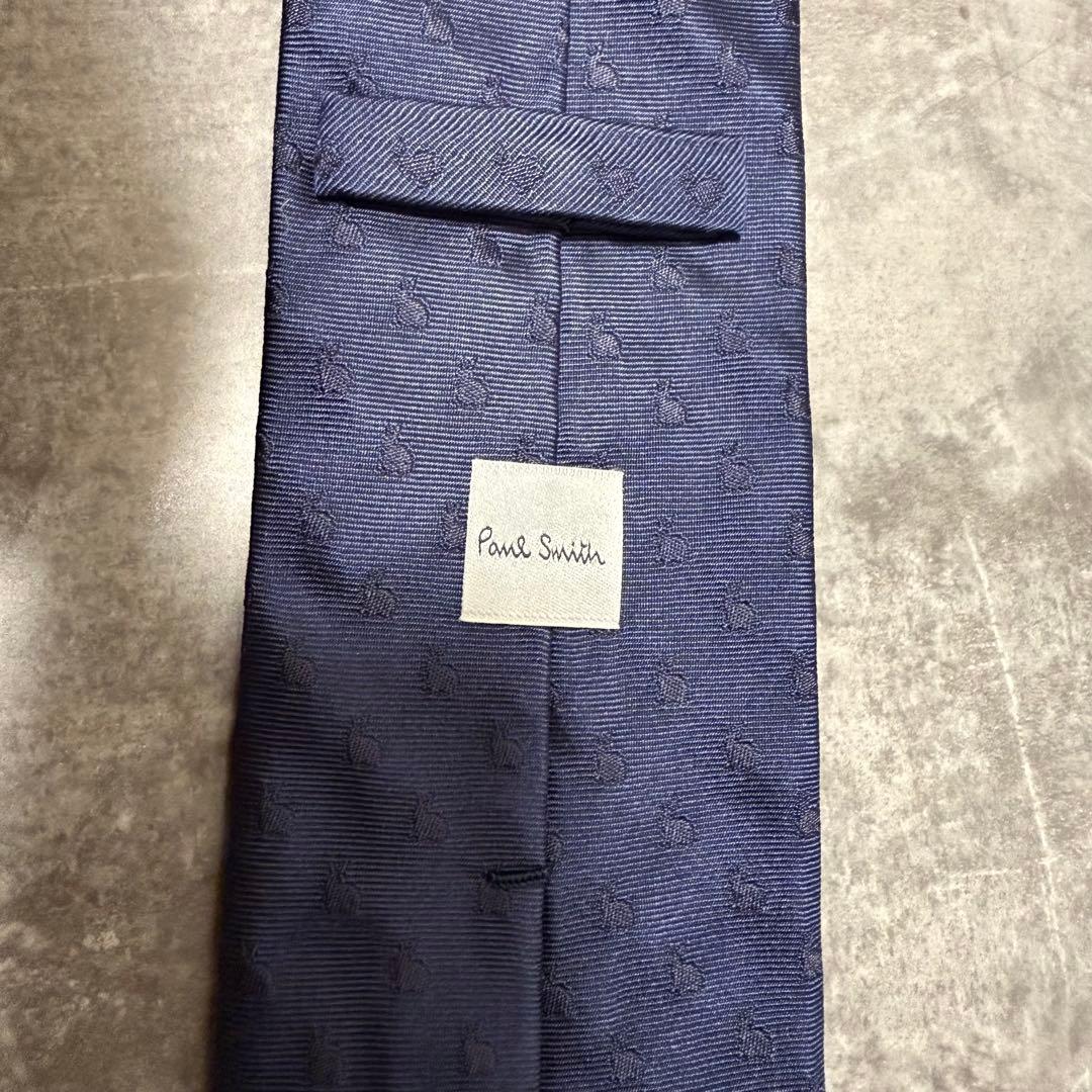 【✨美品✨】Paul Smith ポールスミス ネクタイ ロゴ うさぎ ネイビー