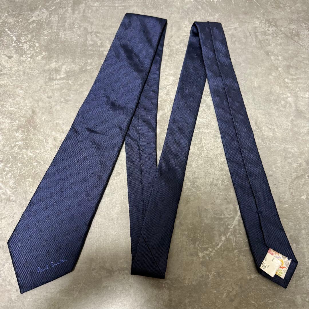 【✨美品✨】Paul Smith ポールスミス ネクタイ ロゴ うさぎ ネイビー
