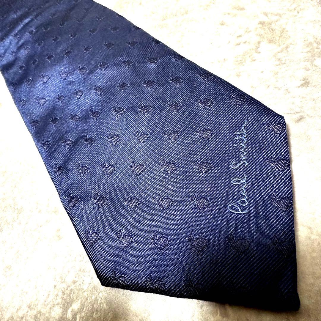 【✨美品✨】Paul Smith ポールスミス ネクタイ ロゴ うさぎ ネイビー