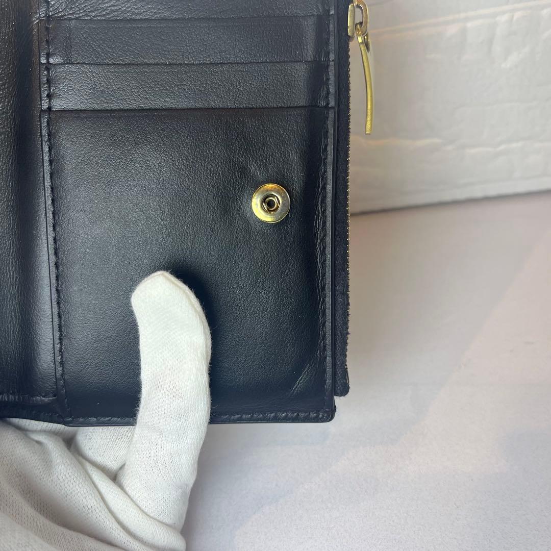BOTTEGA VENETA カセット 二つ折り 財布 美品 ボッテガ ブラック