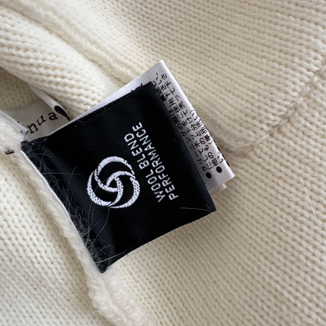 24年 anuans ラクーンブレンドノーカラーニットジャケット アイボリー