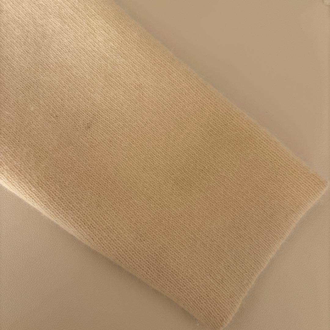 24年 anuans ラクーンブレンドノーカラーニットジャケット アイボリー