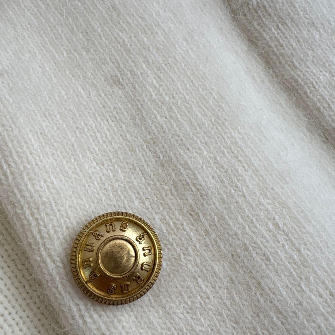 24年 anuans ラクーンブレンドノーカラーニットジャケット アイボリー