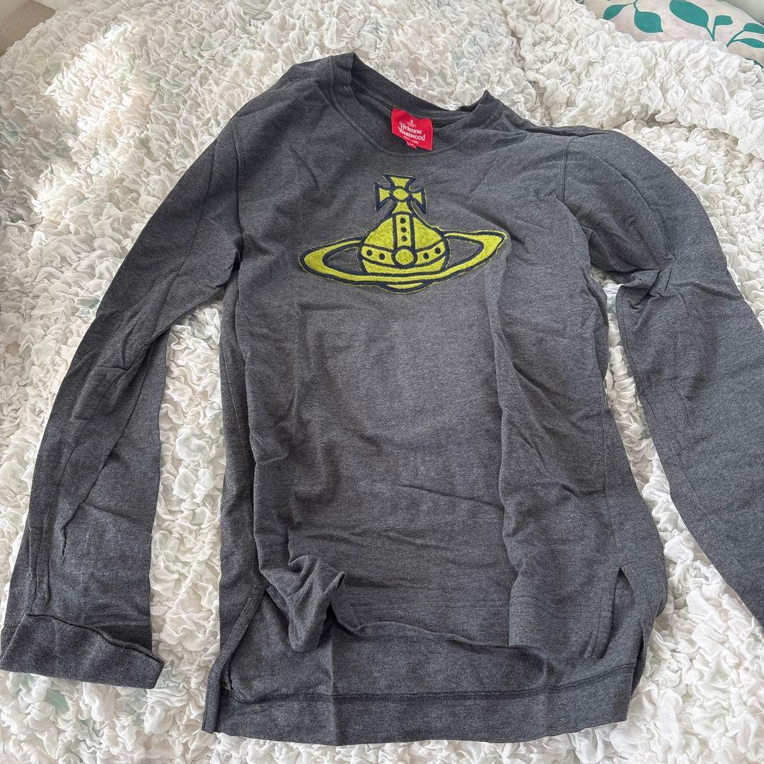 Vivienne Westwood グレー長袖　ロゴTシャツ 02サイズ