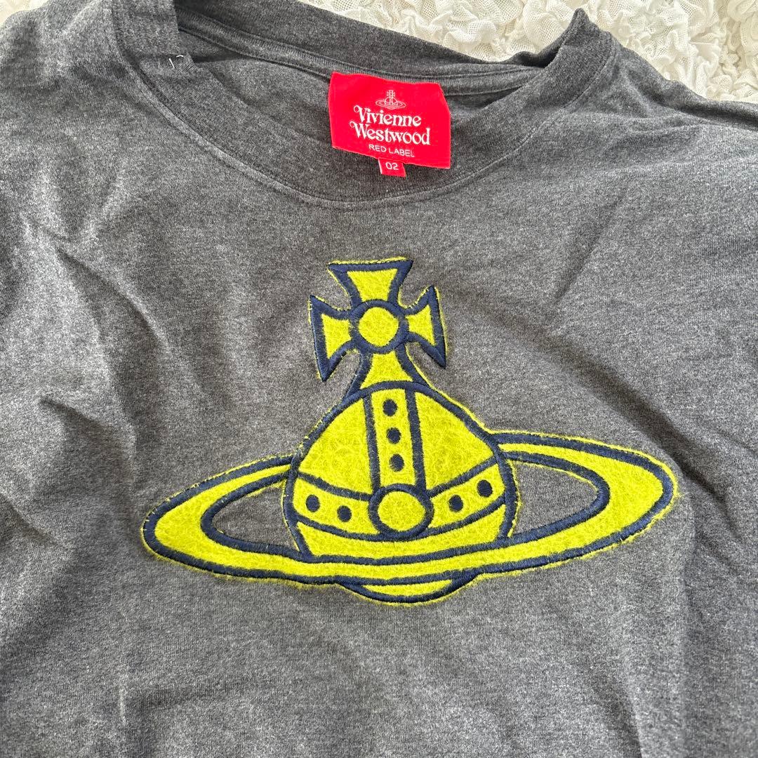 Vivienne Westwood グレー長袖　ロゴTシャツ 02サイズ