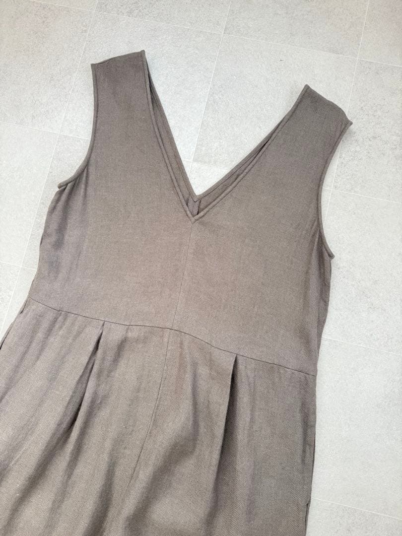 evam eva 定価35200円　リネンウールサロペット　エヴァムエヴァ