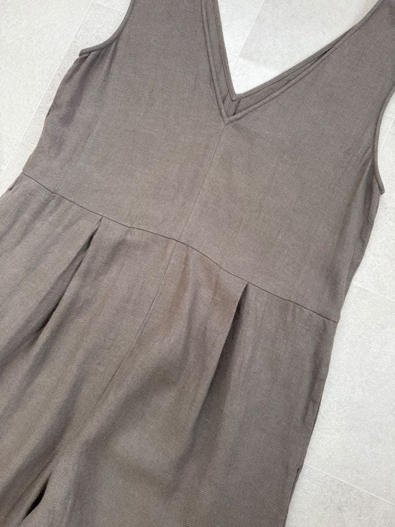 evam eva 定価35200円　リネンウールサロペット　エヴァムエヴァ