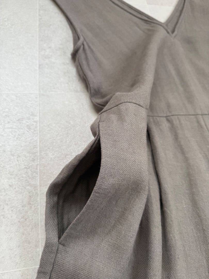 evam eva 定価35200円　リネンウールサロペット　エヴァムエヴァ