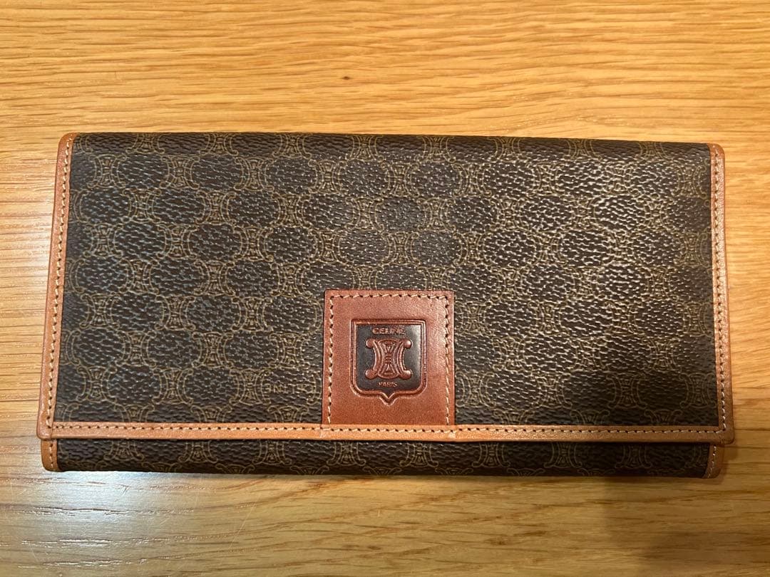 セリーヌ 長財布　マカダム柄　ヴィンテージ
