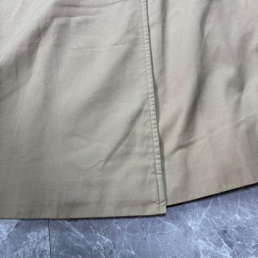 美品　バーバリー　トレンチコート　ベルト　カーキ　ノバチェック L