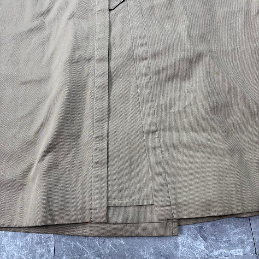 美品　バーバリー　トレンチコート　ベルト　カーキ　ノバチェック L