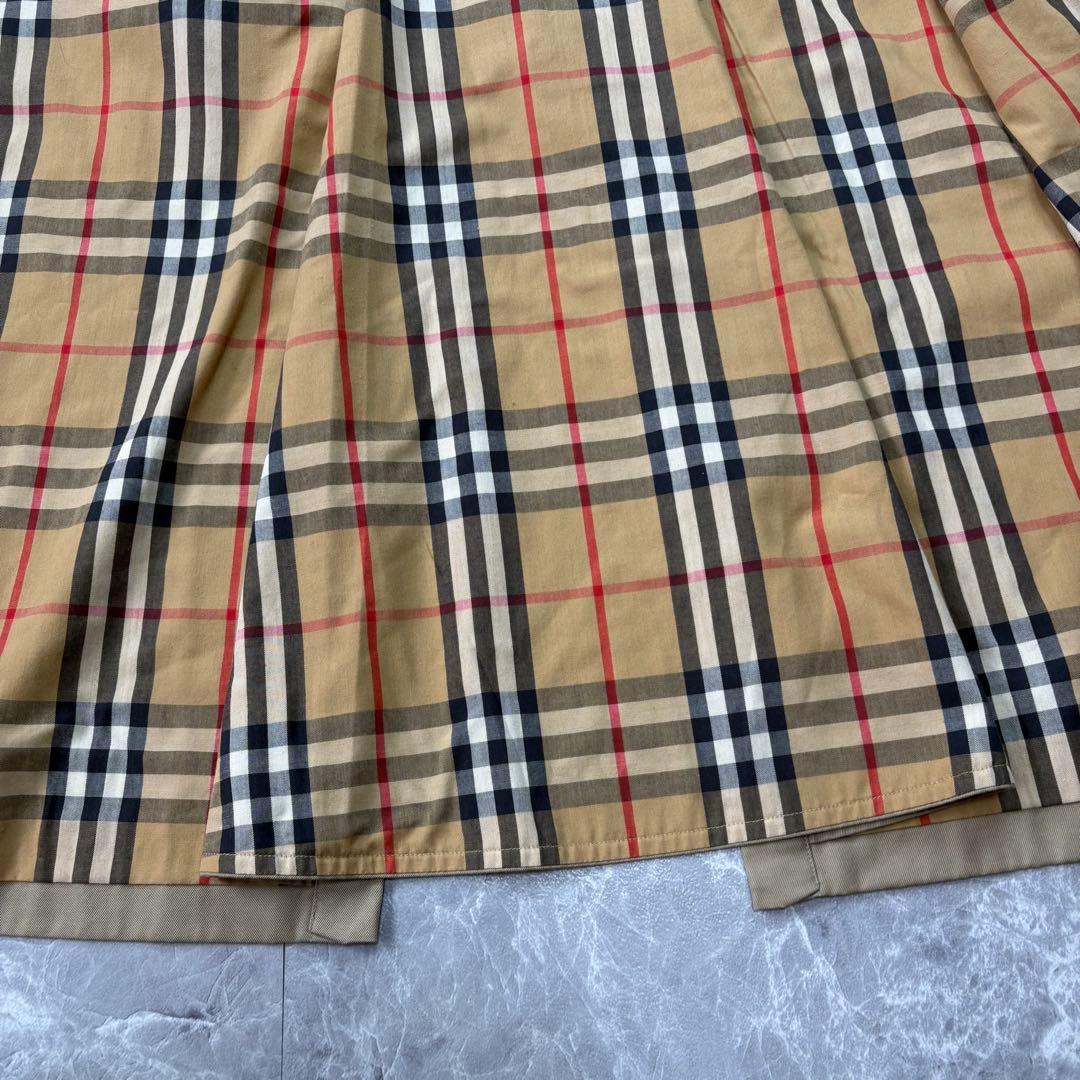 美品　バーバリー　トレンチコート　ベルト　カーキ　ノバチェック L
