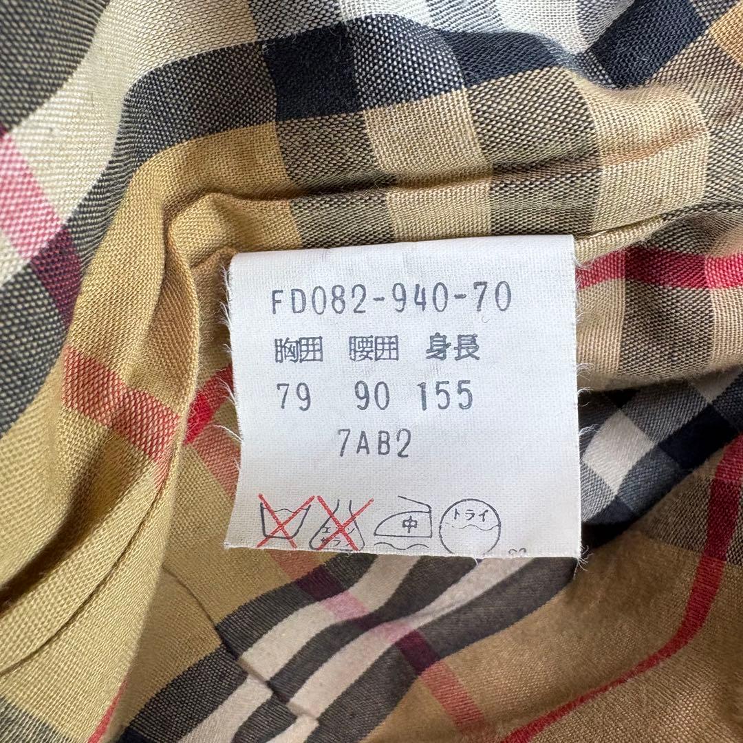 美品　バーバリー　トレンチコート　ベルト　カーキ　ノバチェック L