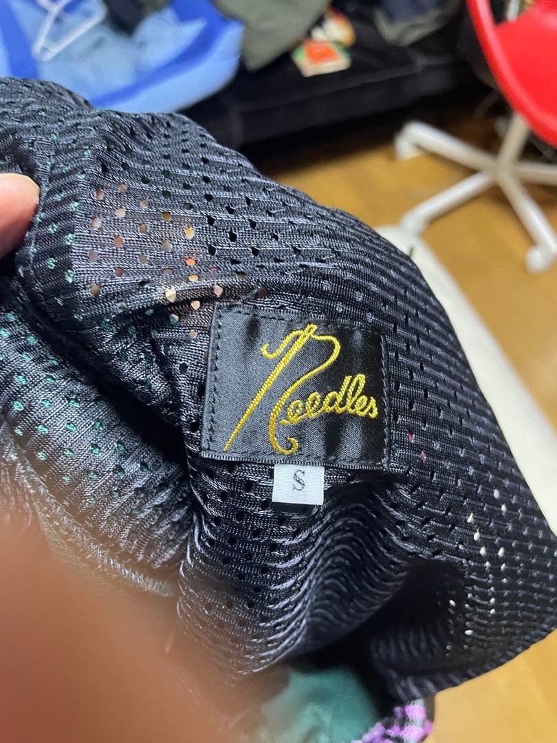 ねっこNeedles トラックパンツlq392 グリーン×パープルSサイズ