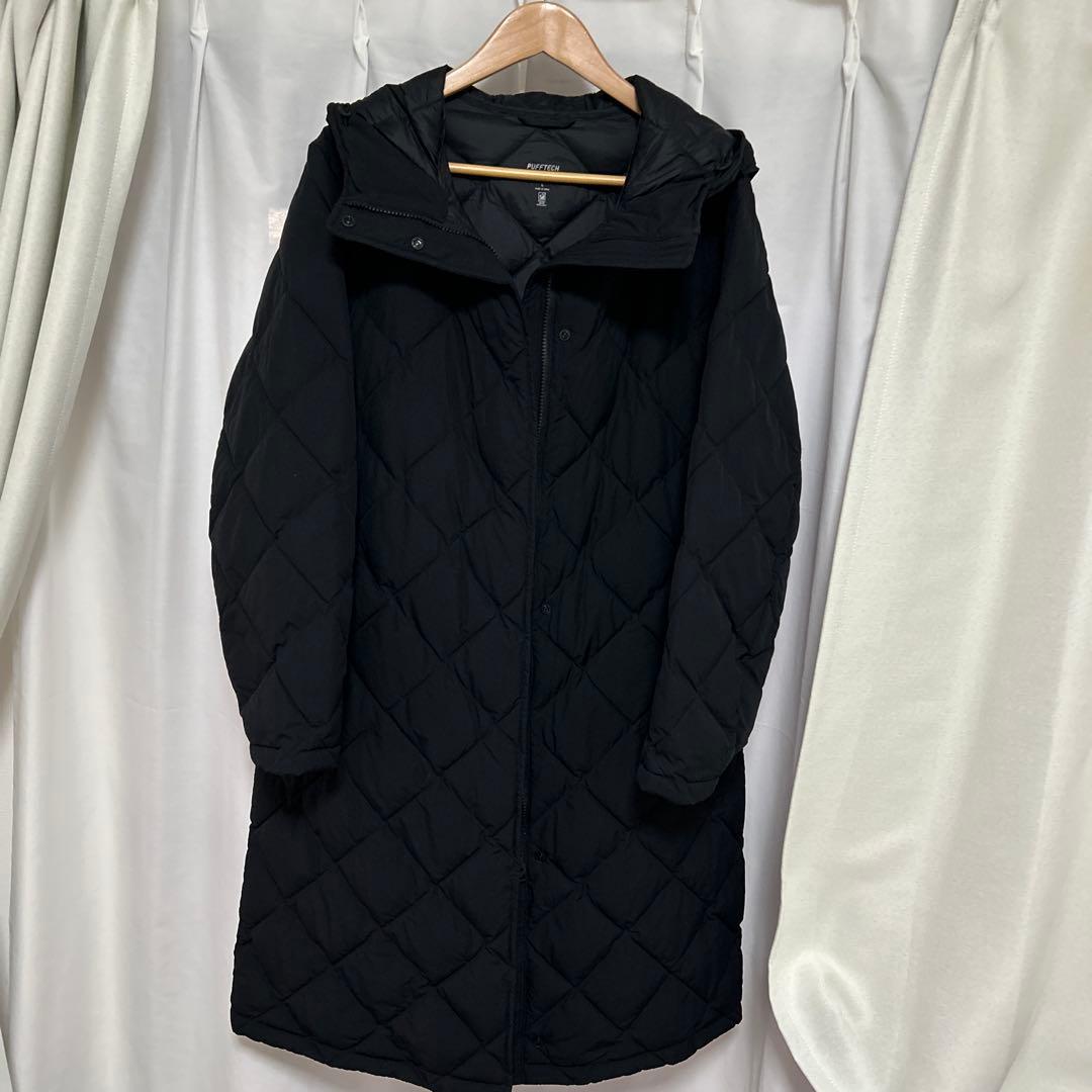 ユニクロ パフテックロングコート リラックスフィット 黒 Lサイズ