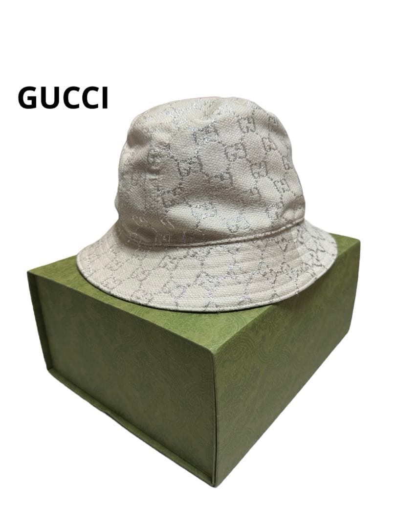 帽子 GUCCI GG Lame Bucket Hat 631951