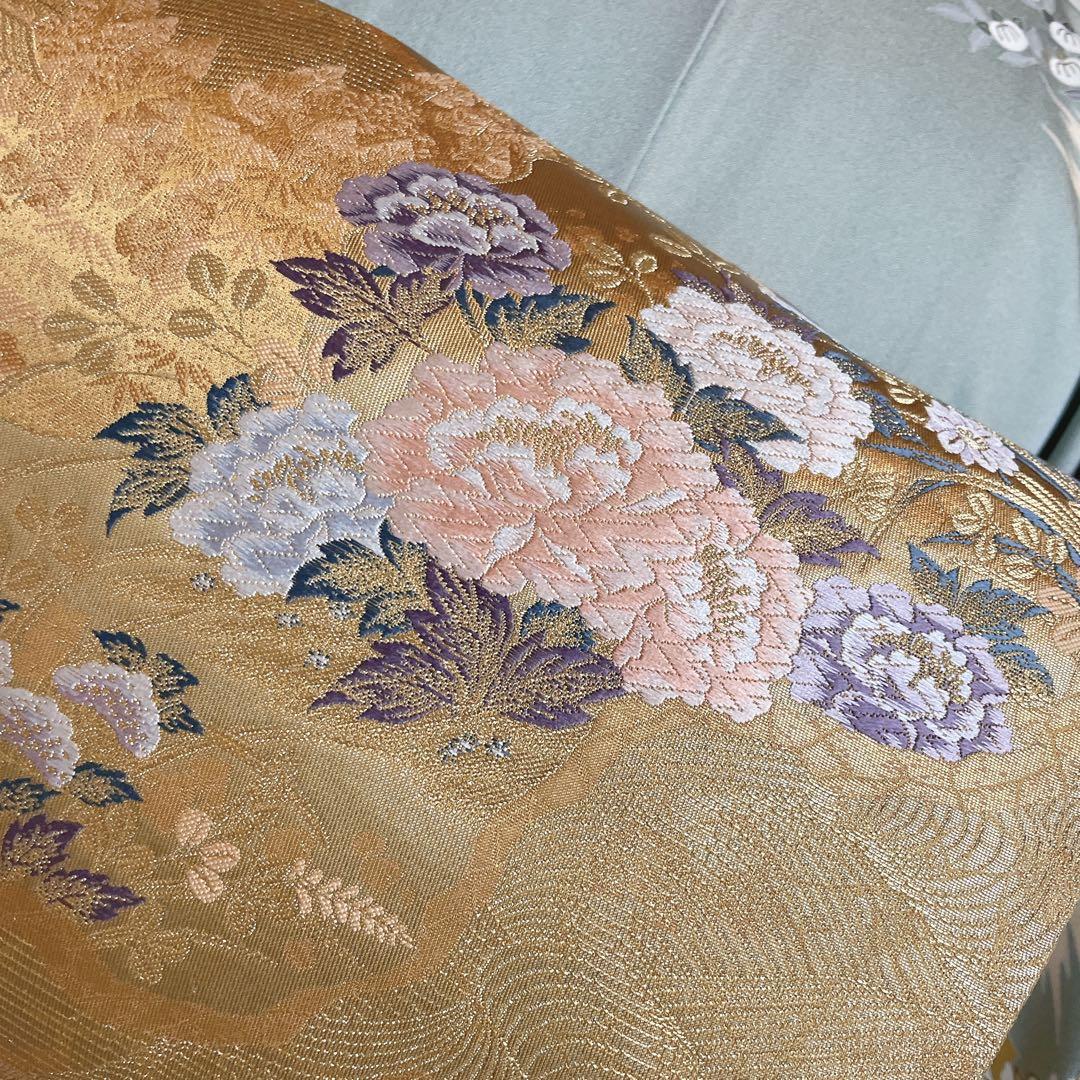 訪問着　フルセット　御所車　橘　金彩加工　落款　着物　風景画　H2