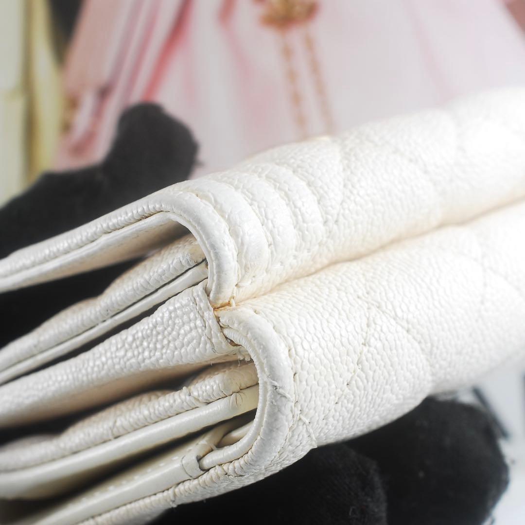 シャネル＊CHANEL＊ボーイシャネル＊キャビアスキン＊三つ折り財布＊マトラッセ