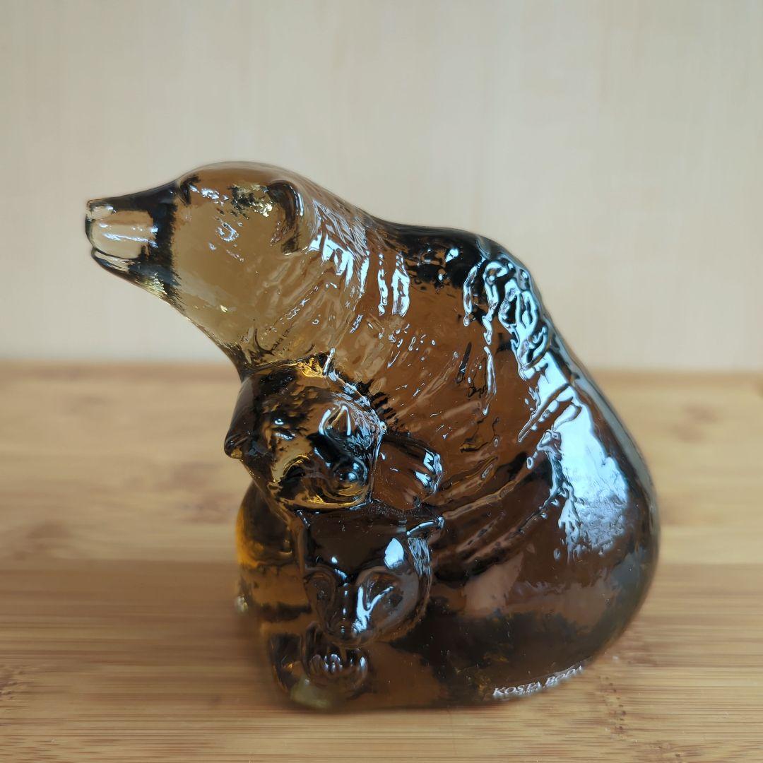 限定4500体 KOSTA BODA WWF 世界自然保護基金 　クマの親子♪