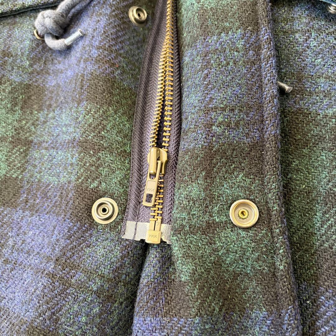 【美品】シュプリーム×ハリスツイード ウールフィッシュテールパーカー チェックS