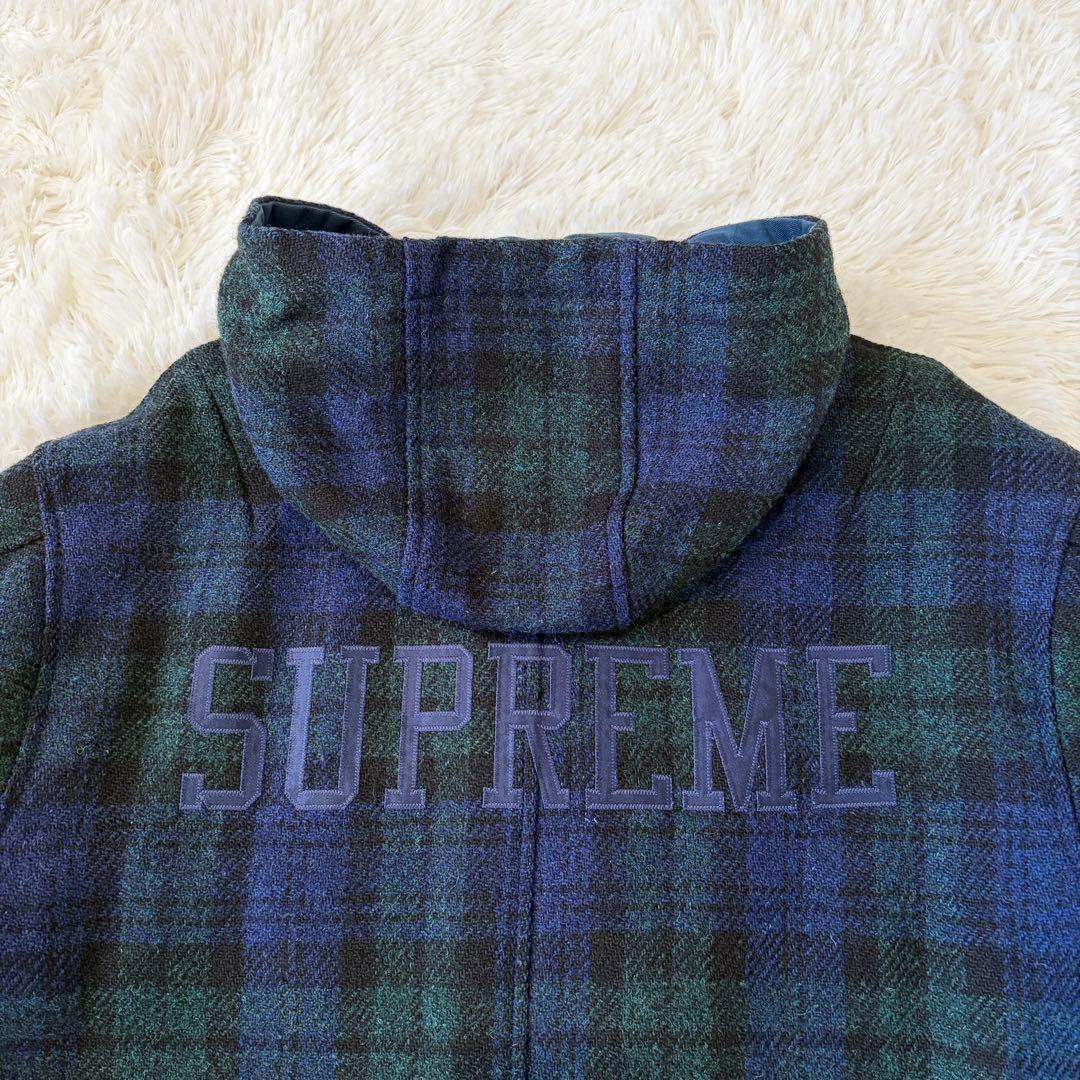 【美品】シュプリーム×ハリスツイード ウールフィッシュテールパーカー チェックS