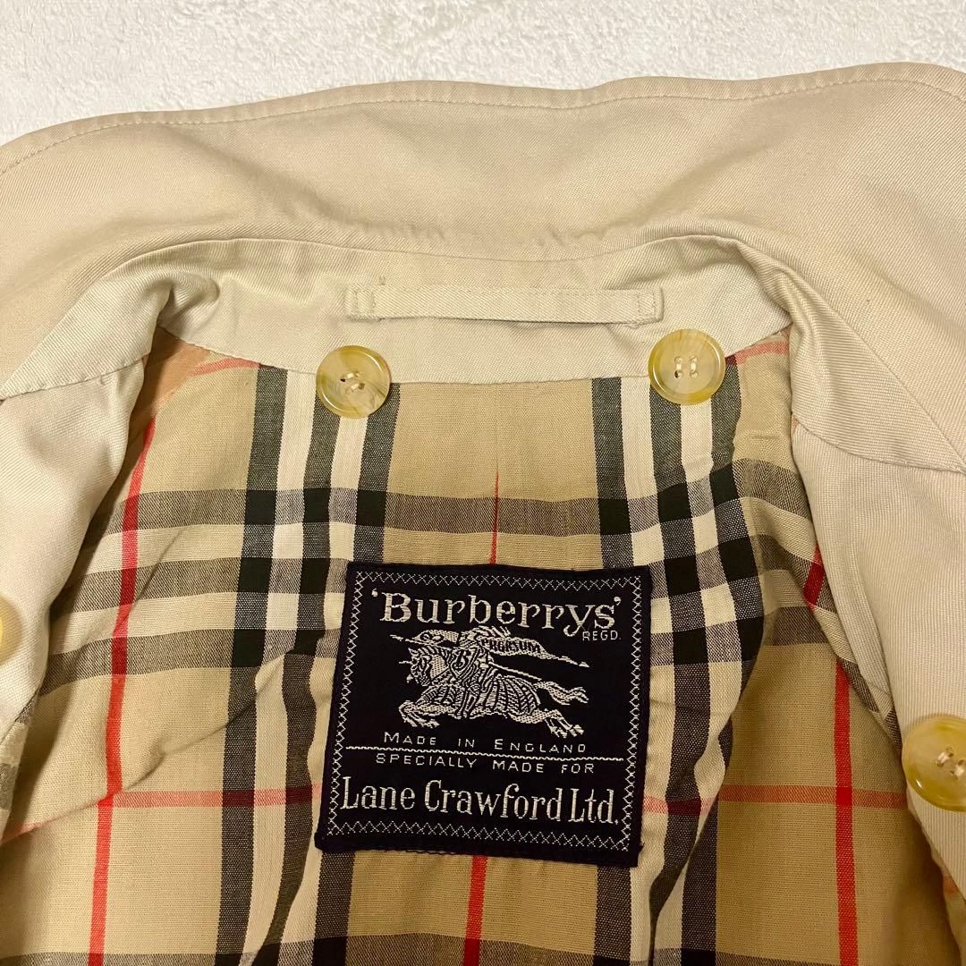 バーバリー　ステンカラーコート　ロング　裏地ノバチェック総柄　ベージュ　M