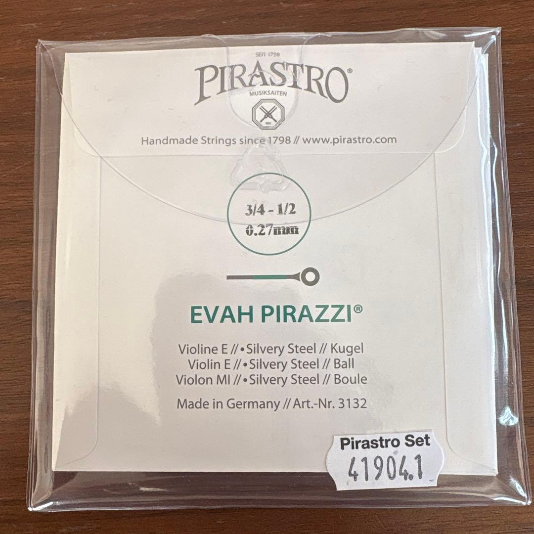 EVAH PIRAZZI 分数バイオリン弦セット (3/4-1/2)