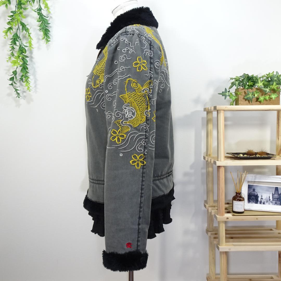 Kula by Eternal スカジャン風ミリタリージャケット 刺繍 グレーM