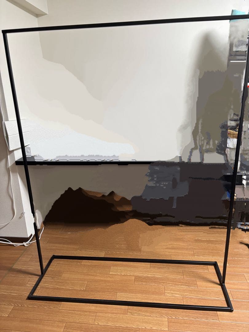 kanademono シンプル アイアン ハンガーラック ブラック W120