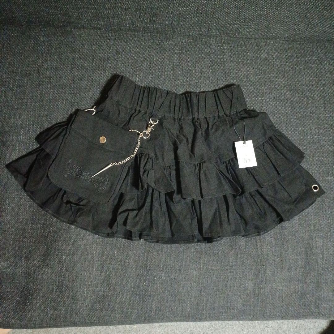 【未使用】ディムモアール PUNK フリル ミニスカート ブラック