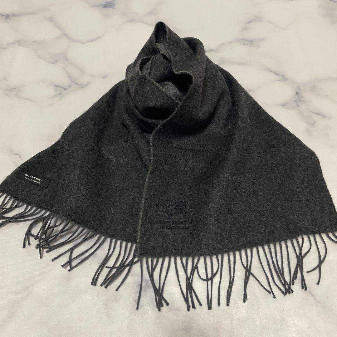 【希少】BURBERRY＊ブラックレーベル＊カシミヤ＊リバーシブルマフラー