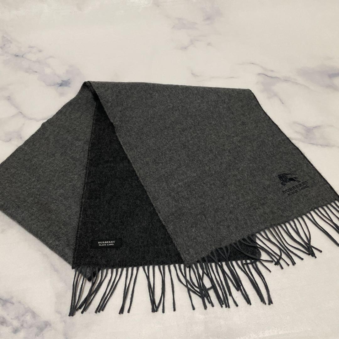 【希少】BURBERRY＊ブラックレーベル＊カシミヤ＊リバーシブルマフラー