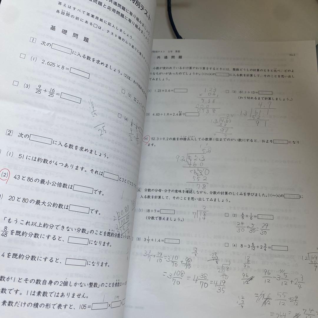 2023年度　日能研　学習力育成テスト前期後期　全国公開模試　5年生　１年分