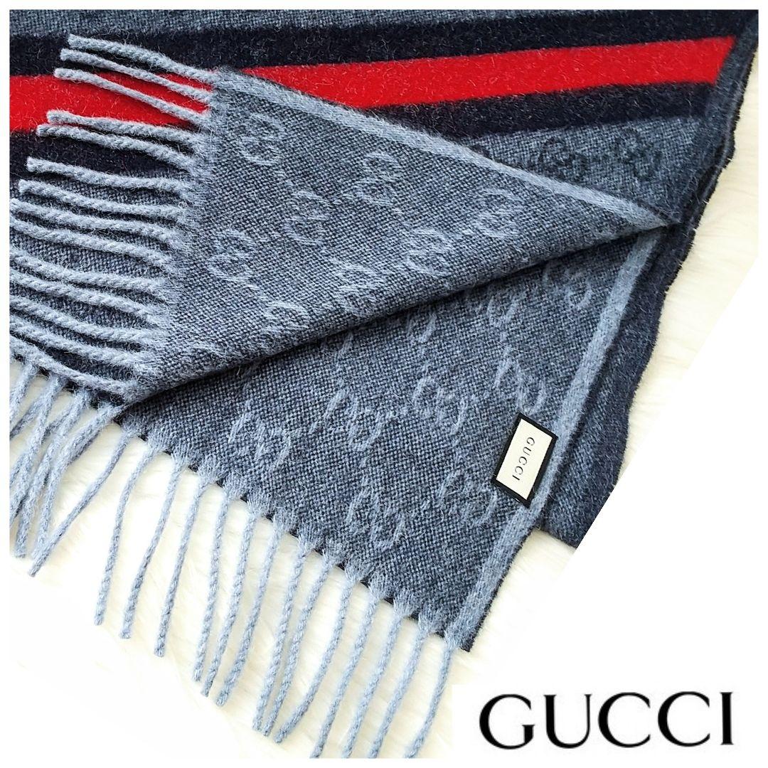kei✪グッチGUCCI✪ダブルGGマフラー シェリーライン アルパカ