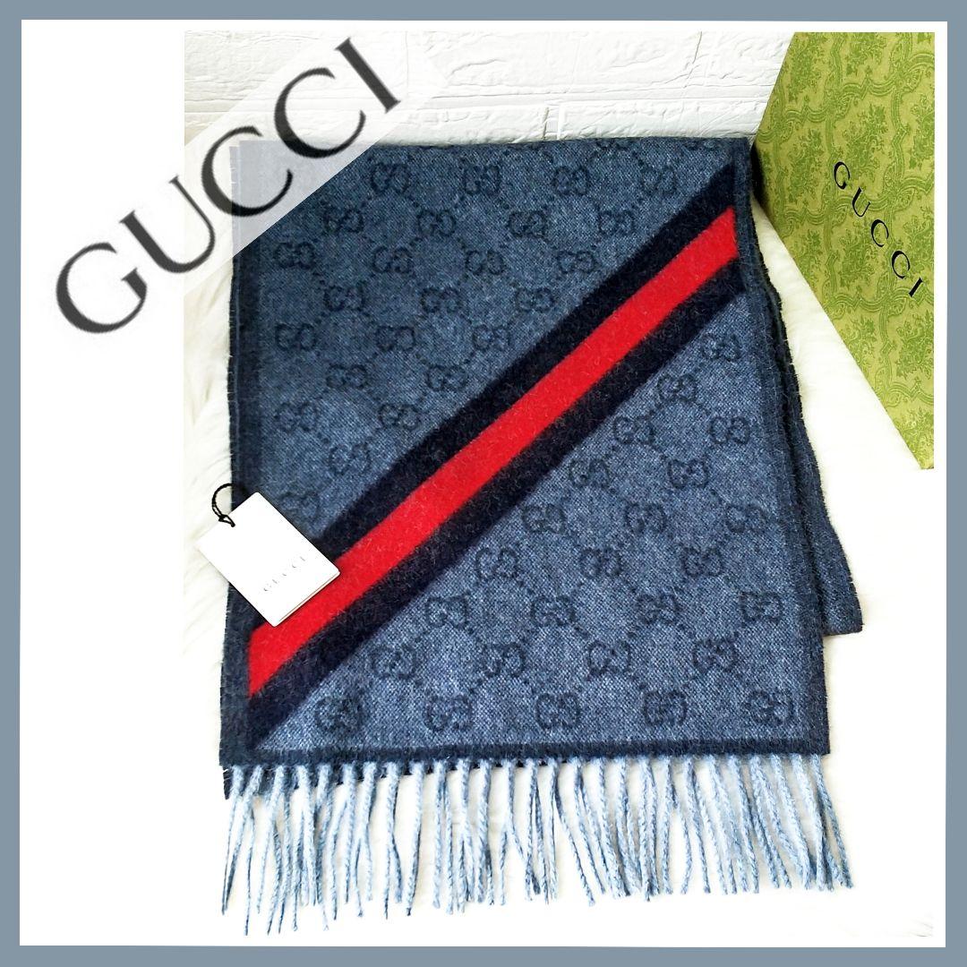 kei✪グッチGUCCI✪ダブルGGマフラー シェリーライン アルパカ