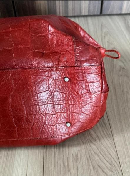 美品✨ アニアリ クロコ型押し レザー ボストンバッグ