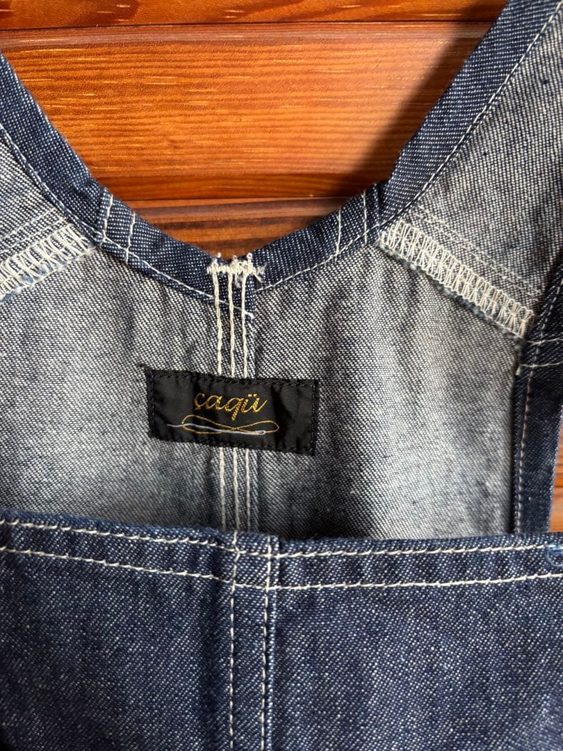 caqu サキュウ　ダークデニムオーバーオール