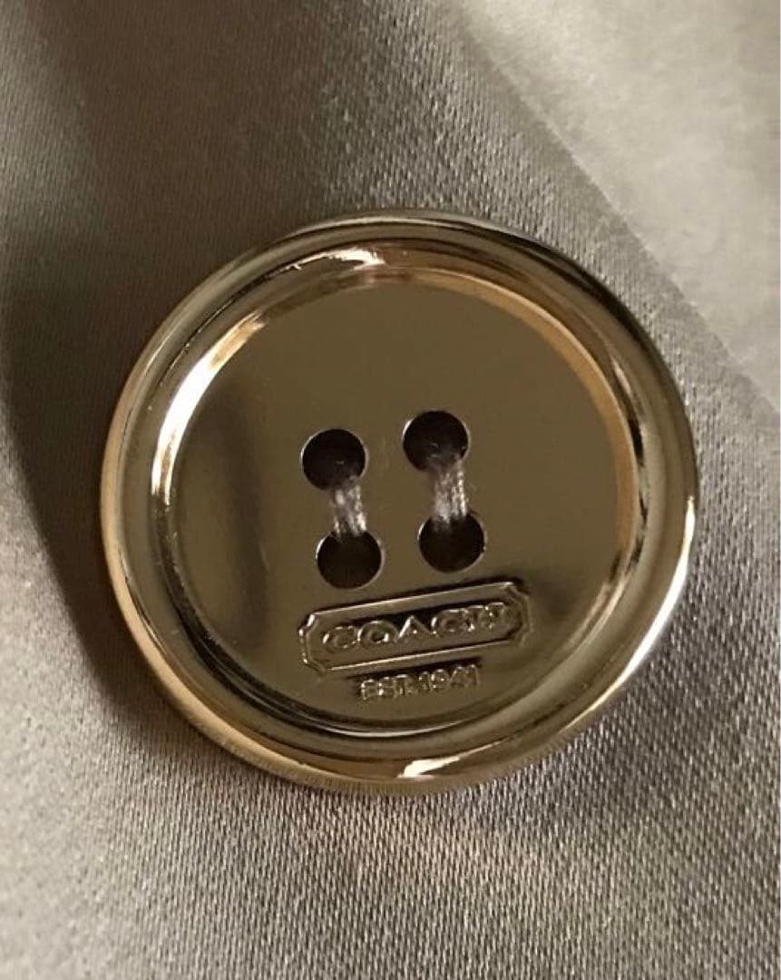 金ボタン✨COACH コーチ トレンチコート 裏地マルチカラーストライプ