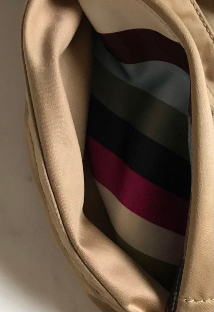 金ボタン✨COACH コーチ トレンチコート 裏地マルチカラーストライプ