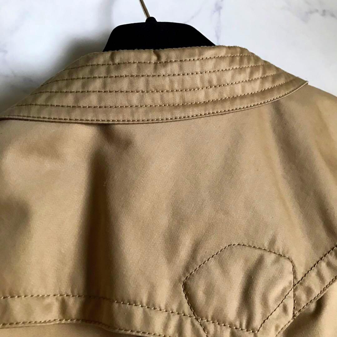 金ボタン✨COACH コーチ トレンチコート 裏地マルチカラーストライプ